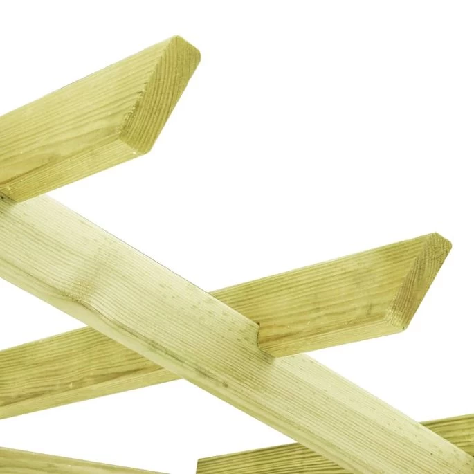 Pergola D'angle Avec Siège 130x130x197 Cm Pin Imprégné – Image 3