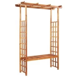 Pergola De Jardin Avec Banc Bois D'acacia Massif 143x50x198 Cm