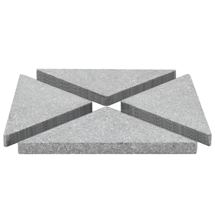 Plaques De Poids De Parasol 4 Pcs Triangulaire Granit Gris 60kg – Image 2