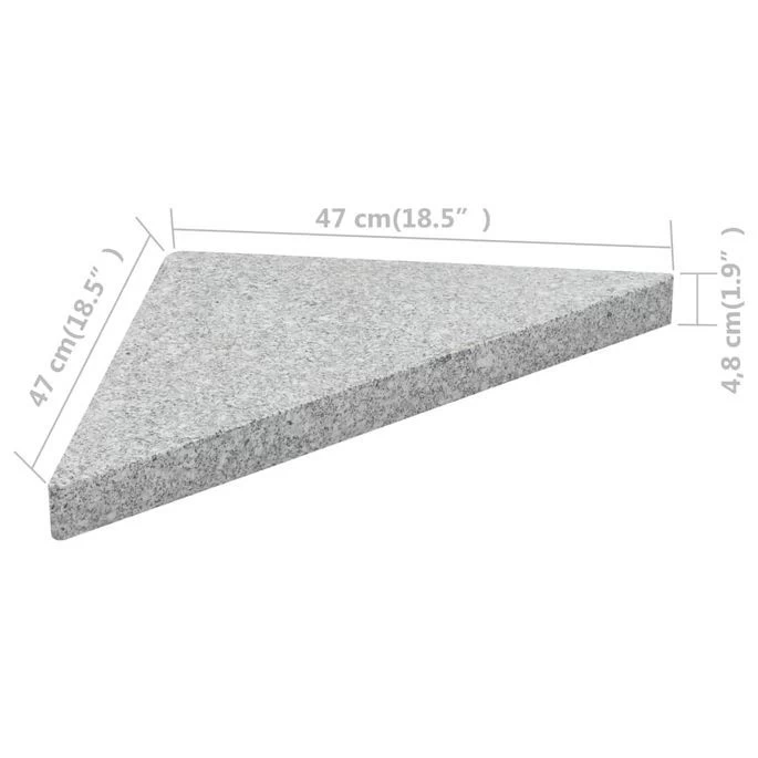 Plaques De Poids De Parasol 4 Pcs Triangulaire Granit Gris 60kg – Image 7