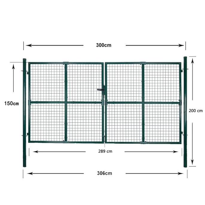 Portail De Clôture à Porte Double Acier Enduit De Poudre – Image 10