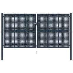 Portail De Clôture Anthracite 404x250 Cm Acier