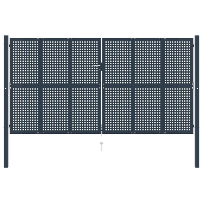 Portail De Clôture Anthracite 404x250 Cm Acier
