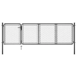 Portail De Jardin Acier 100x350 Cm Anthracite