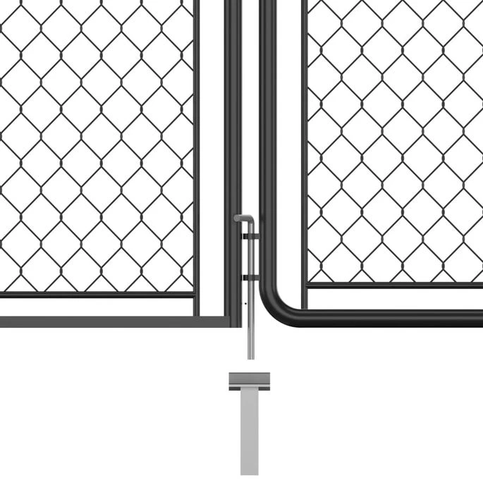 Portail De Jardin Acier 100x350 Cm Anthracite – Image 3