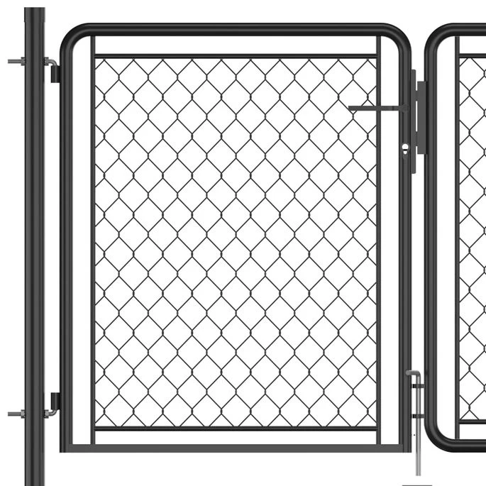 Portail De Jardin Acier 100x350 Cm Anthracite – Image 4