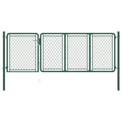 Portail De Jardin Acier 100x350 Cm Vert