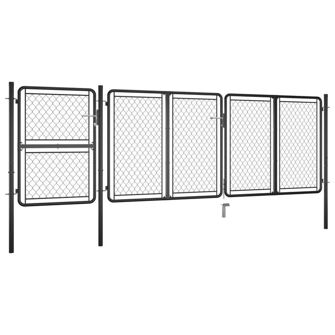 Portail De Jardin Acier 125x395 Cm Anthracite – Image 2