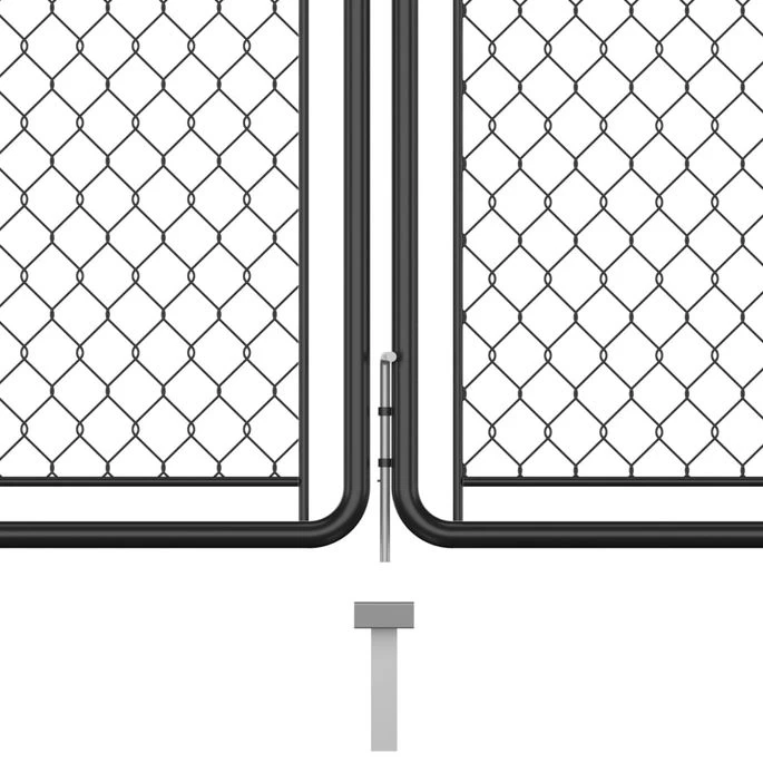 Portail De Jardin Acier 125x395 Cm Anthracite – Image 3