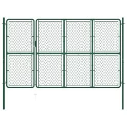 Portail De Jardin Acier 150x350 Cm Vert