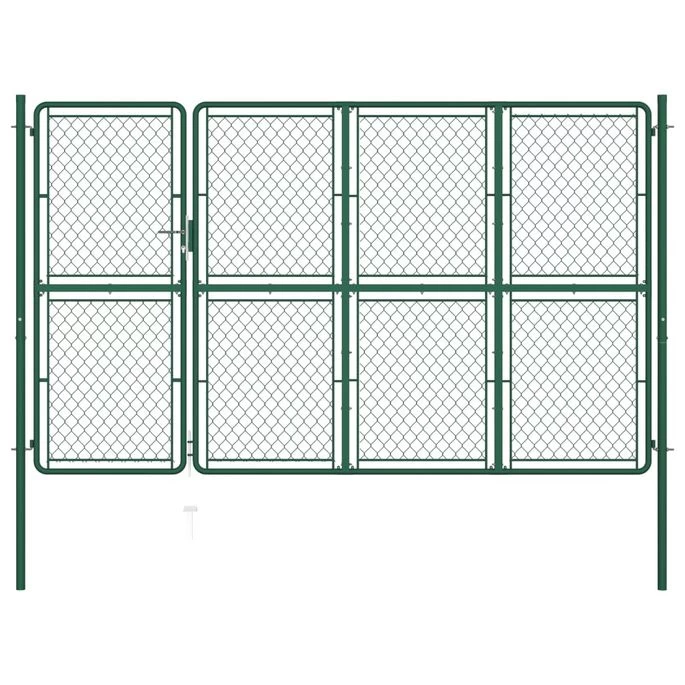 Portail De Jardin Acier 150x350 Cm Vert
