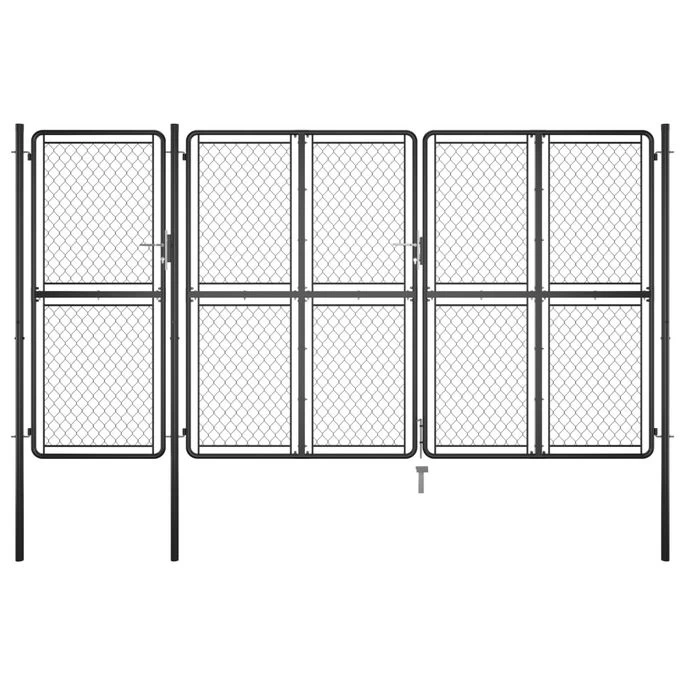 Portail De Jardin Acier 150x395 Cm Anthracite