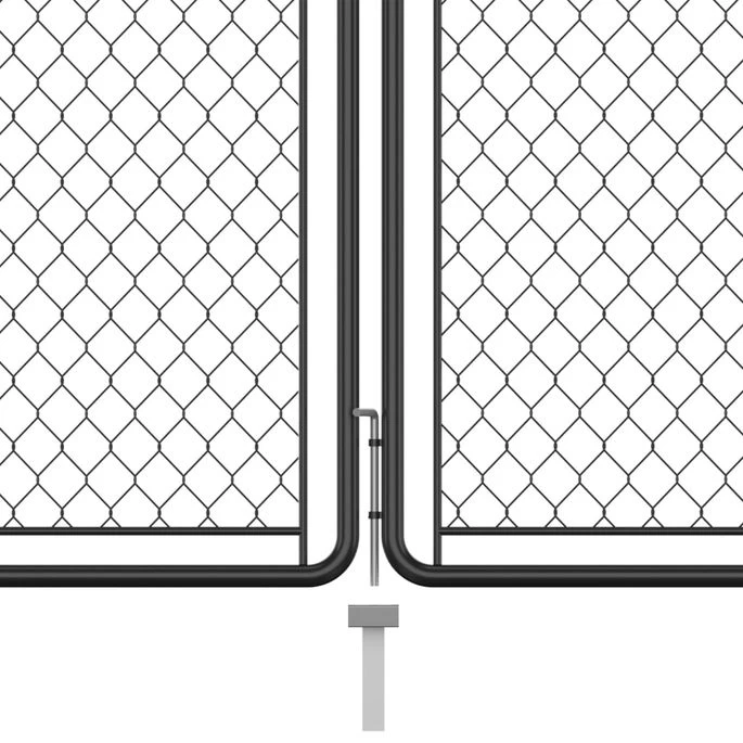 Portail De Jardin Acier 150x395 Cm Anthracite – Image 3