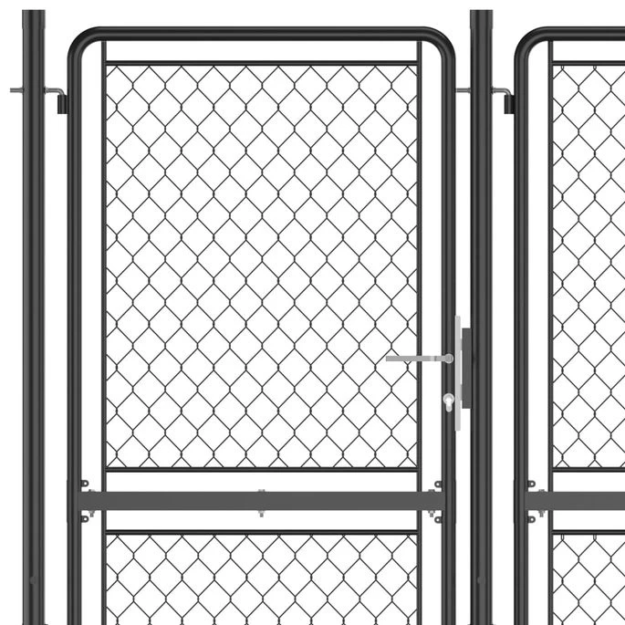 Portail De Jardin Acier 150x395 Cm Anthracite – Image 4