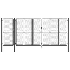 Portail De Jardin Acier 150x495 Cm Anthracite