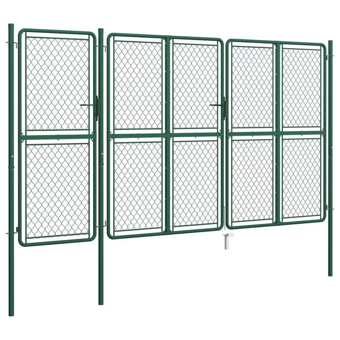 Portail De Jardin Acier 200x395 Cm Vert – Image 2
