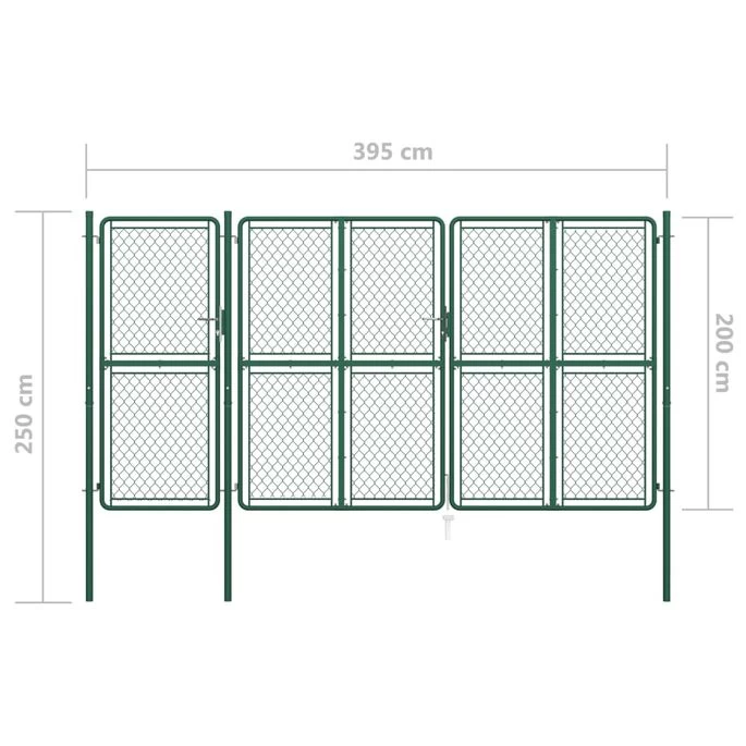 Portail De Jardin Acier 200x395 Cm Vert – Image 5