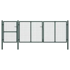 Portail De Jardin Acier 400 X 125 Cm Vert 2