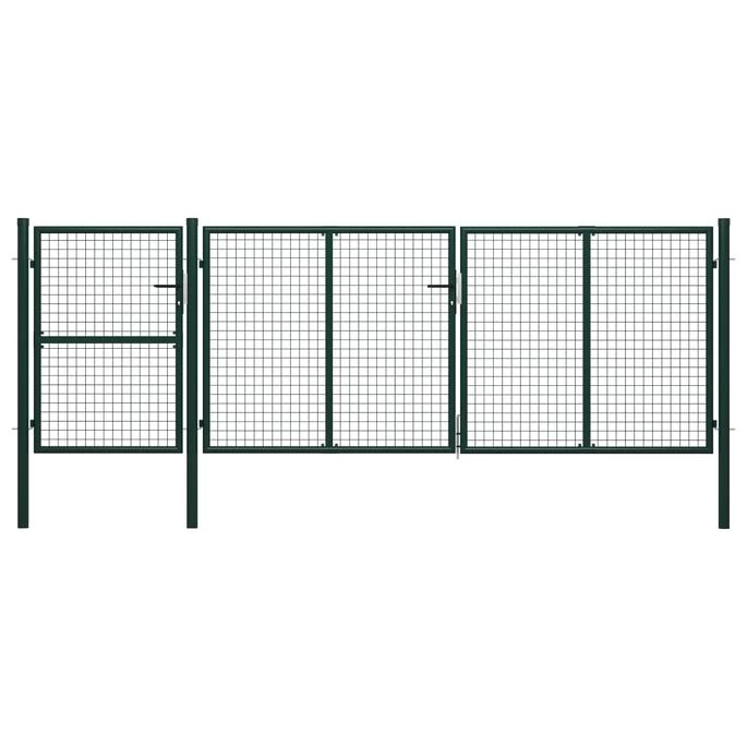 Portail De Jardin Acier 400 X 125 Cm Vert 2
