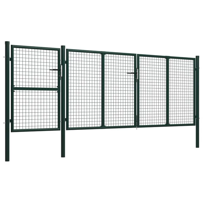 Portail De Jardin Acier 400 X 125 Cm Vert 2 – Image 2