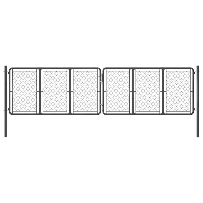 Portail De Jardin Acier 400x100 Cm Anthracite