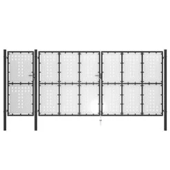 Portail De Jardin Acier 500 X 175 Cm Noir
