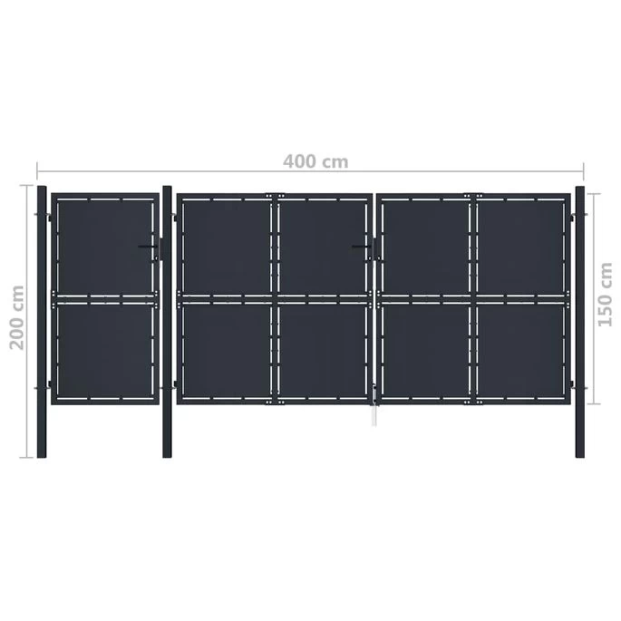 Portail De Jardin Métal 4x2 M Anthracite – Image 5