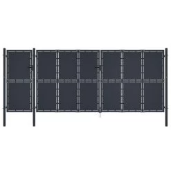 Portail De Jardin Métal 5x2,5 M Anthracite