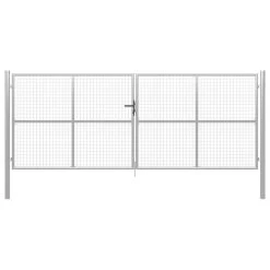 Porte De Jardin Acier Galvanisé 415x200 Cm Argenté