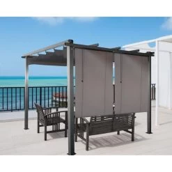 Set De 2 écrans Latéraux 140x200cm Gris Anthracite