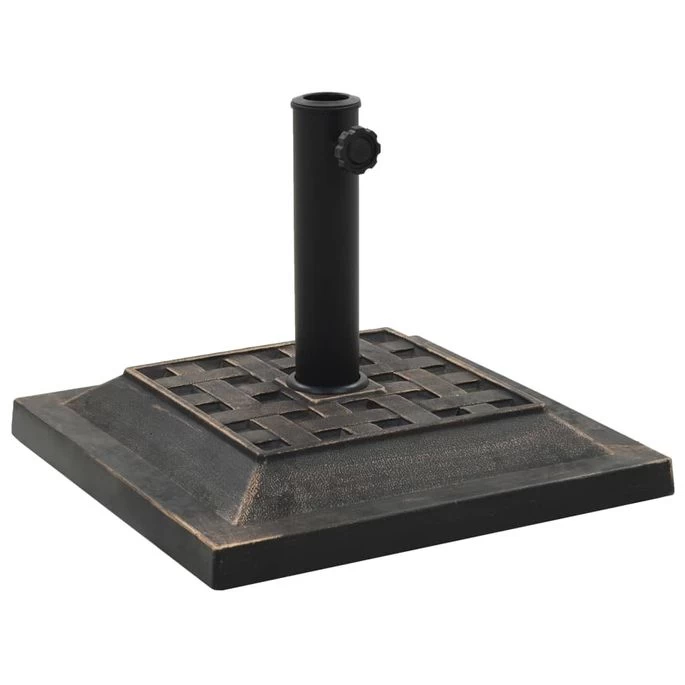 Socle Carré De Parasol Polyrésine 12 Kg Bronze