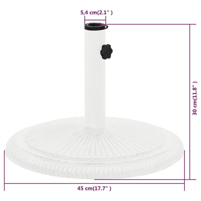Socle De Parasol Blanc 45x45x30 Cm Fonte – Image 7