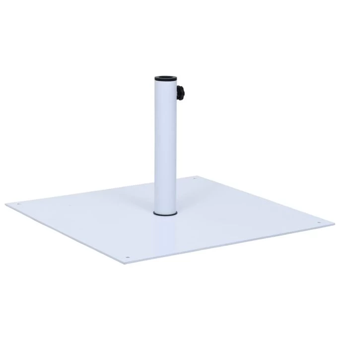 Socle De Parasol Blanc Acier Carré 17 Kg