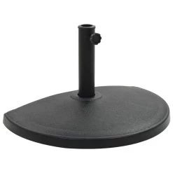 Socle Demi-rond De Parasol Polyrésine 15 Kg Noir