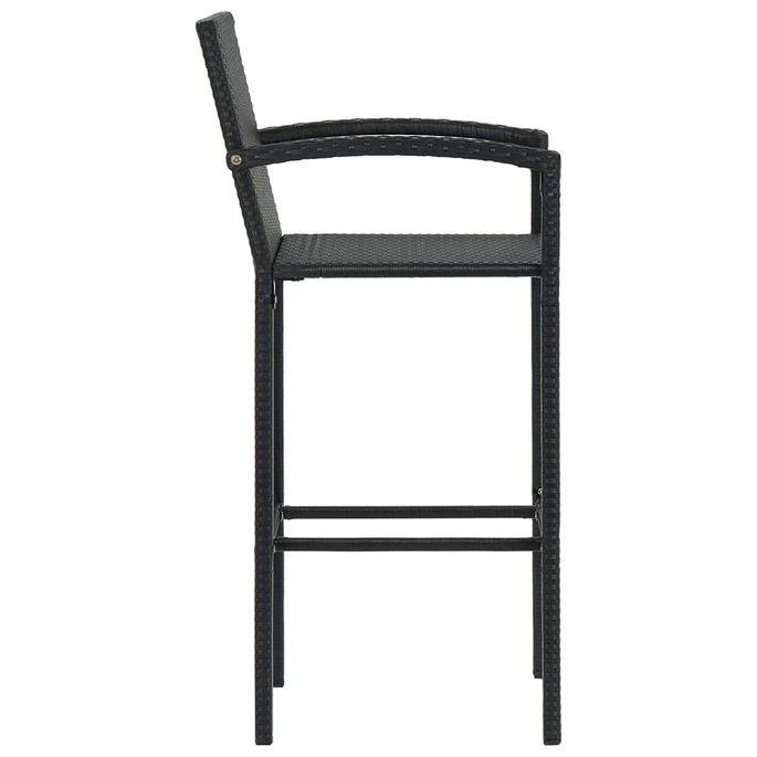 Tabourets De Bar 4 Pcs Noir Résine Tressée – Image 4