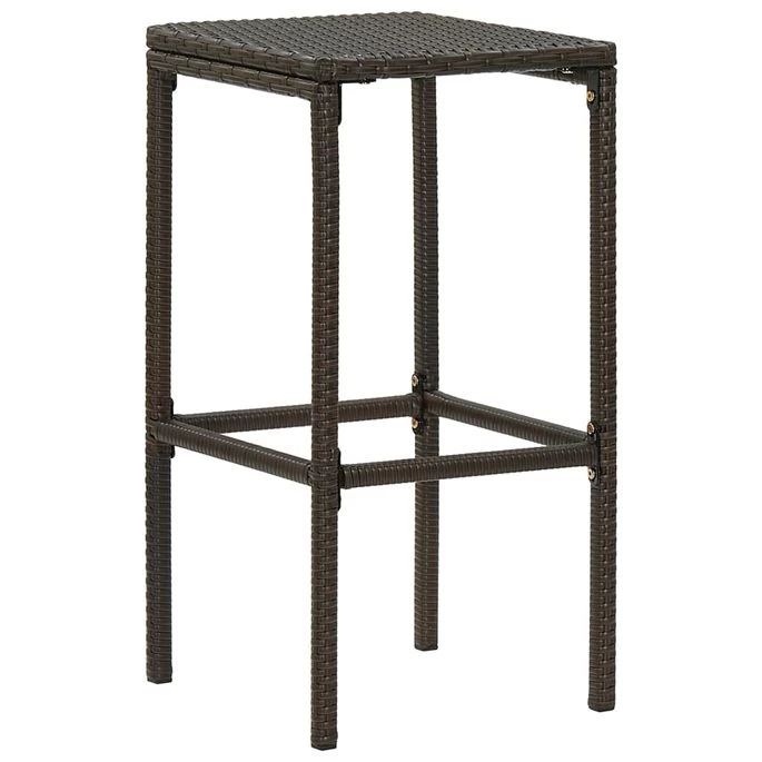 Tabourets De Bar Avec Coussins 6 Pcs Marron Résine Tressée – Image 3