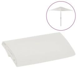 Tissu De Remplacement Pour Parasol D'extérieur Blanc 300 Cm