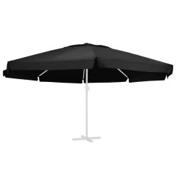 Tissu De Remplacement Pour Parasol D'extérieur Noir 600 Cm
