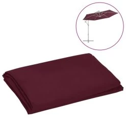 Tissu De Remplacement Pour Parasol Déporté Rouge Bordeaux 300cm