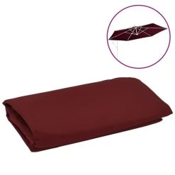 Tissu De Remplacement Pour Parasol Déporté Rouge Bordeaux 350cm