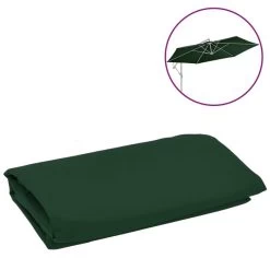 Tissu De Remplacement Pour Parasol Déporté Vert 350 Cm