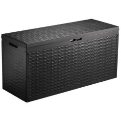 TOOD Malle De Rangement 330 L - 120 X 45 X 60 Cm - Gris Anthracite