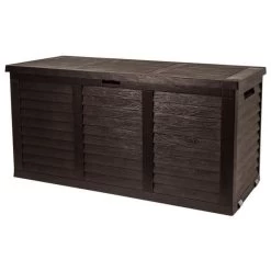 TOOD Malle De Rangement En Résine - 306 L - 119x52x58 Cm - Marron Anthracite