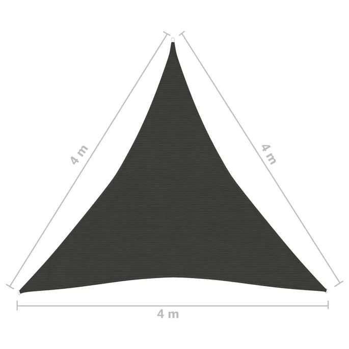 Voile D'ombrage 160 G/m² Anthracite 4x4x4 M PEHD – Image 6