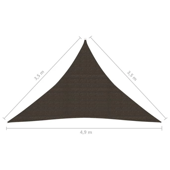 Voile D'ombrage 160 G/m² Marron 3,5x3,5x4,9 M PEHD 2 – Image 6