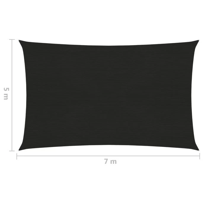 Voile D'ombrage 160 G/m² Noir 5x7 M PEHD – Image 6