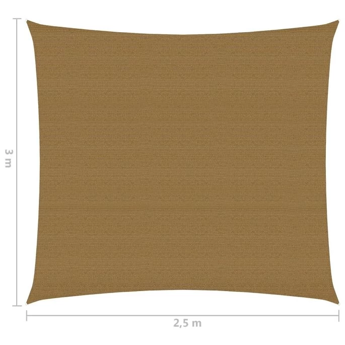 Voile D'ombrage 160 G/m² Taupe 2,5x3 M PEHD – Image 6