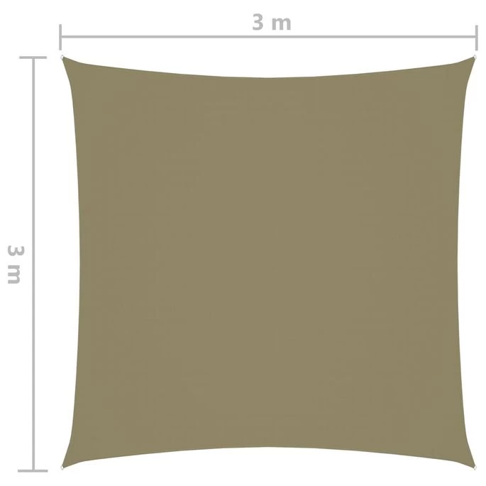 Voile De Parasol Tissu Oxford Carré 3x3 M Beige – Image 6