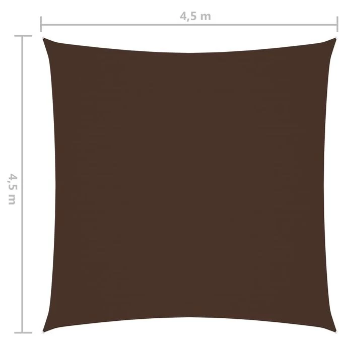 Voile De Parasol Tissu Oxford Carré 4,5x4,5 M Marron – Image 6