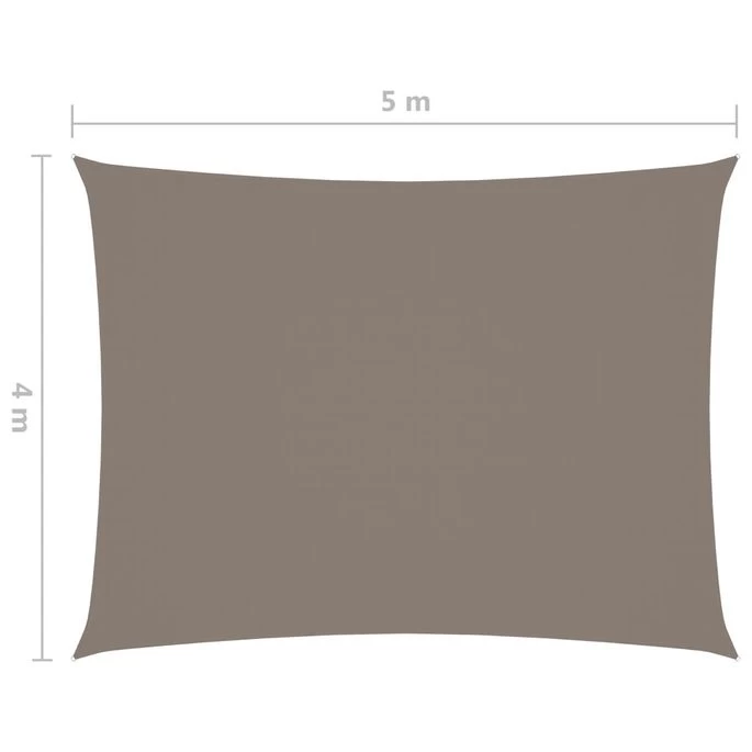 Voile De Parasol Tissu Oxford Rectangulaire 4x5 M Taupe – Image 6